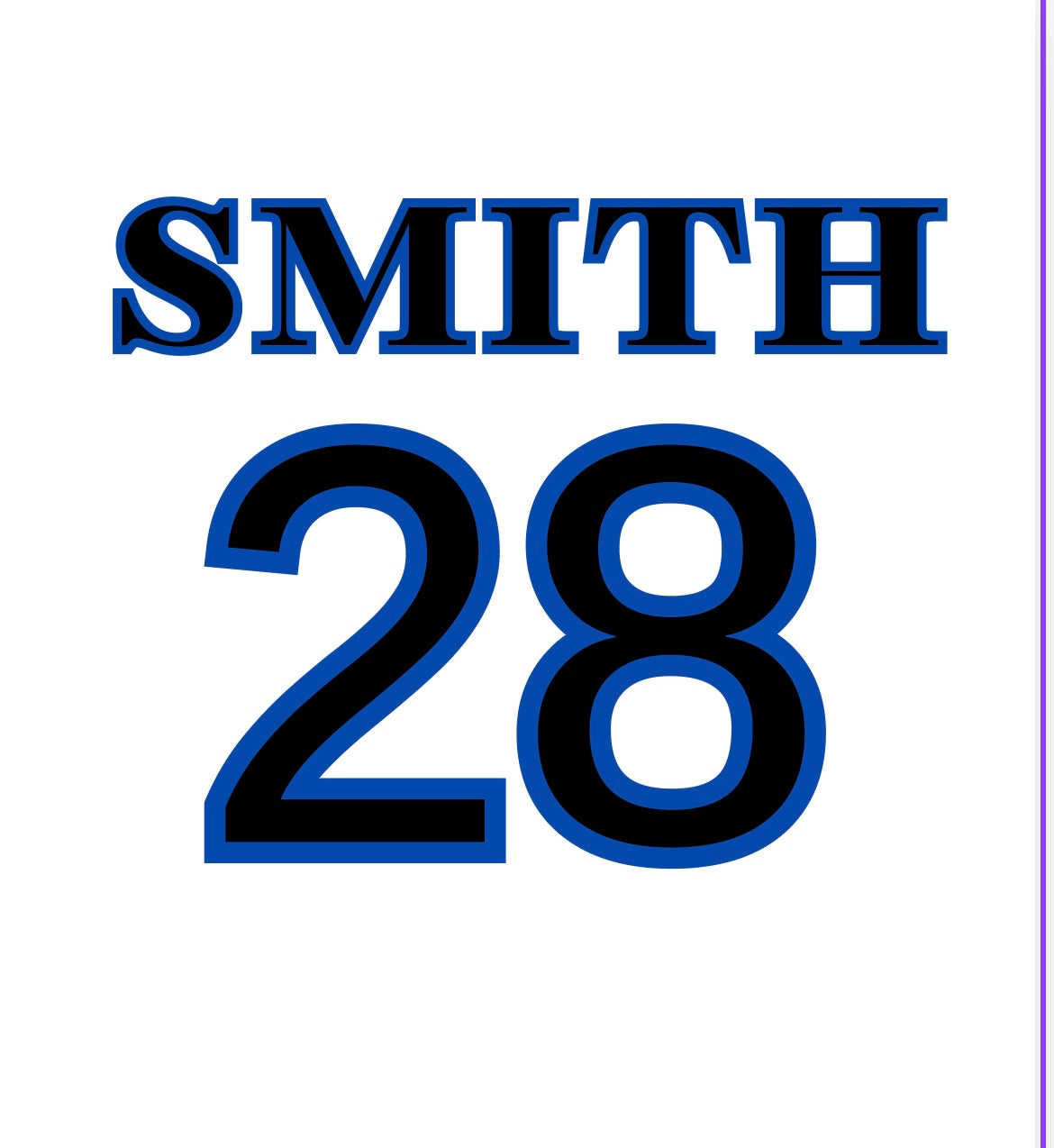 PERSONALIZATION for Back of any Tee.