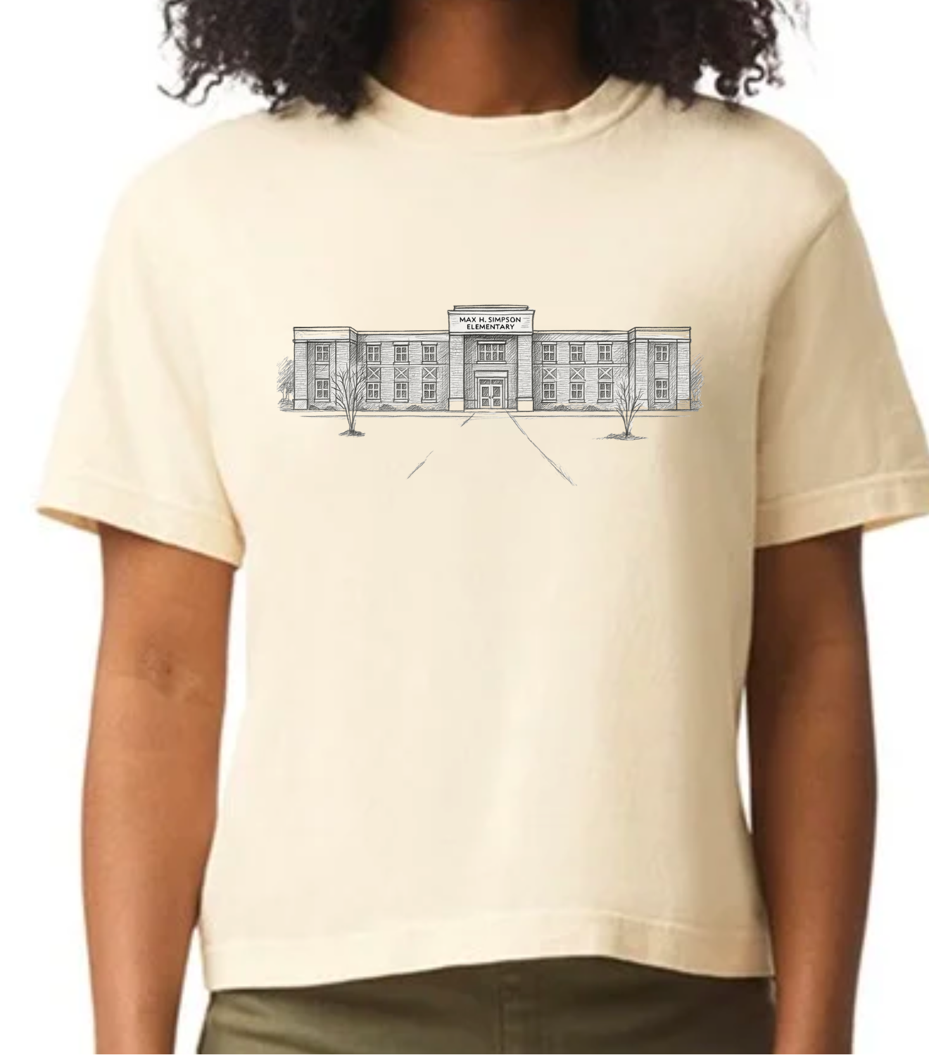 Simpson Elementary Sketch Tee ivory