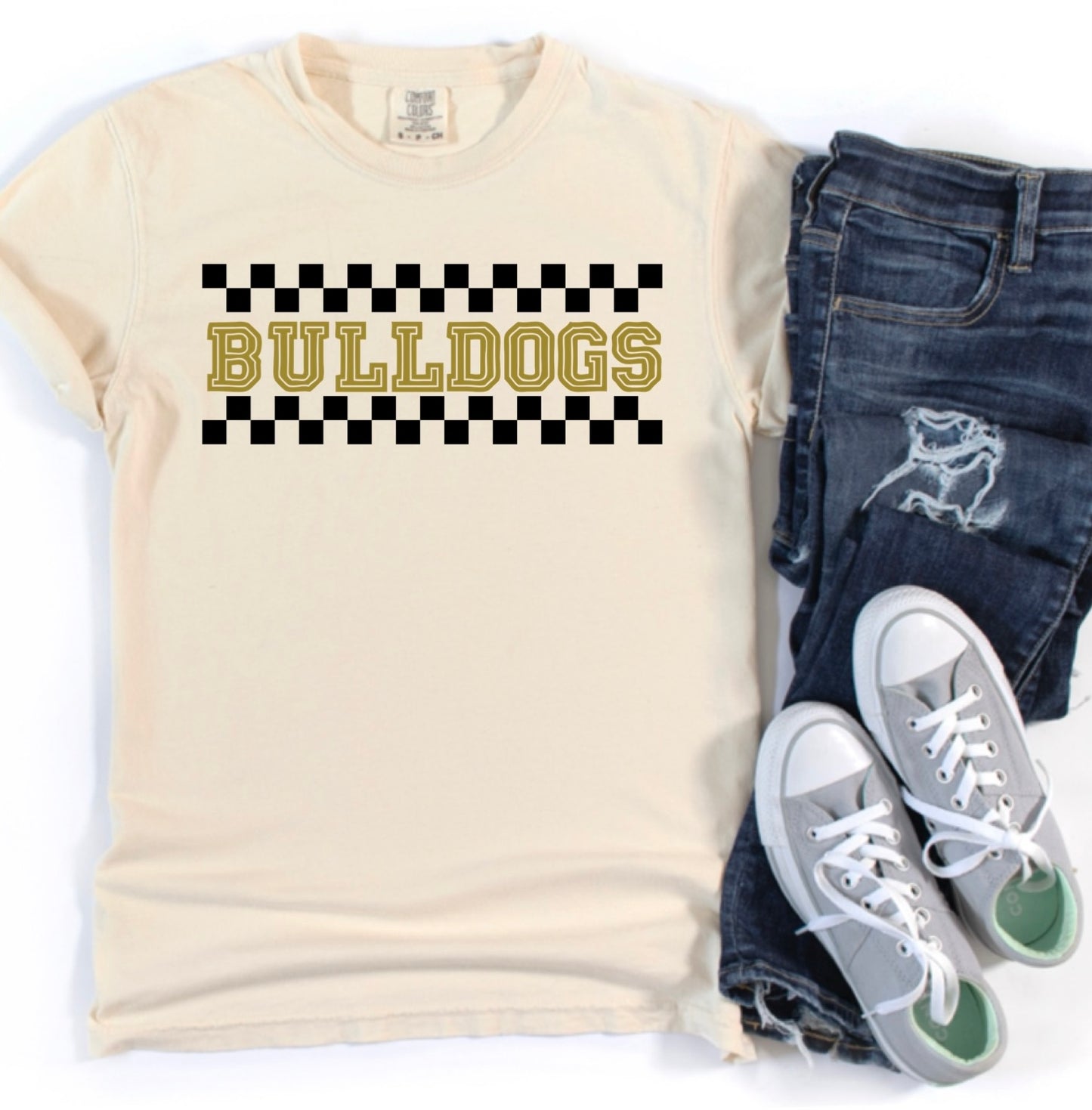 Bulldogs Checkered Spirit Tee