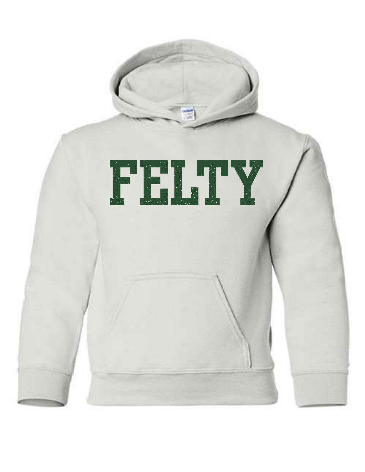 Youth Felty Distressed Block Hoodie - FE