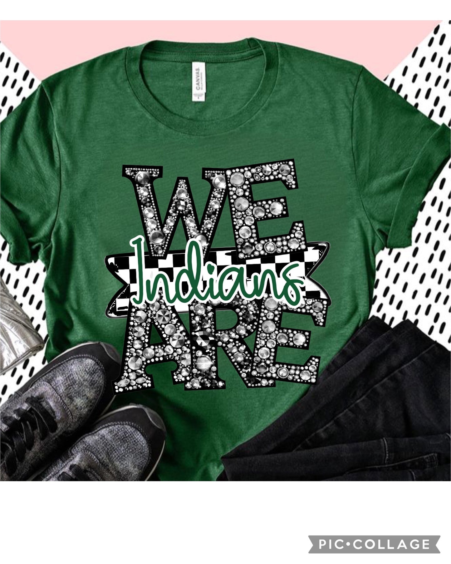 Faux Bling We are Indians Tee