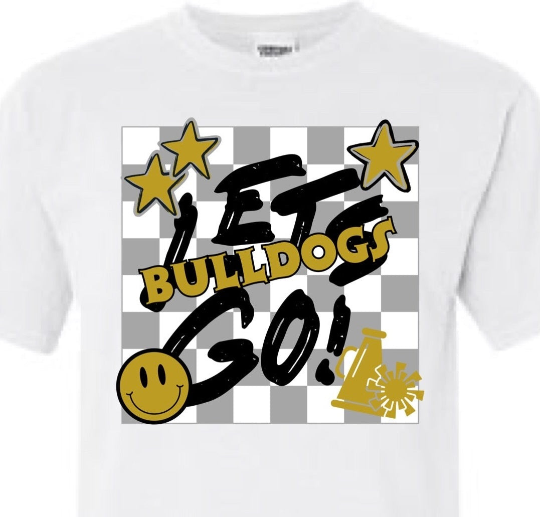 Let’s Go Bulldogs! Checkered Mascot Tee