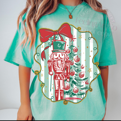 Teal and Red Nutcracker