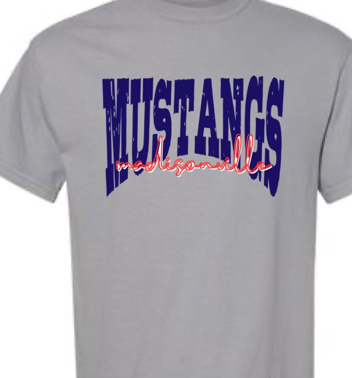 Distressed Mascot Tee - Madisonville Mustangs