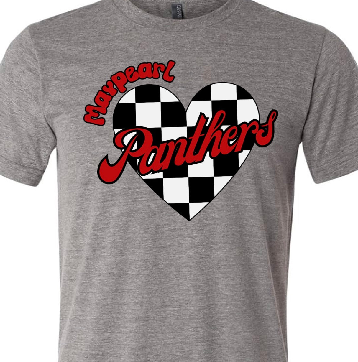 Maypearl Panthers Checkered Heart