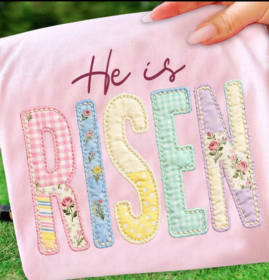 He is Risen faux fabric