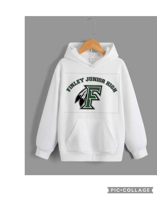 Finley White Logo Hoodie