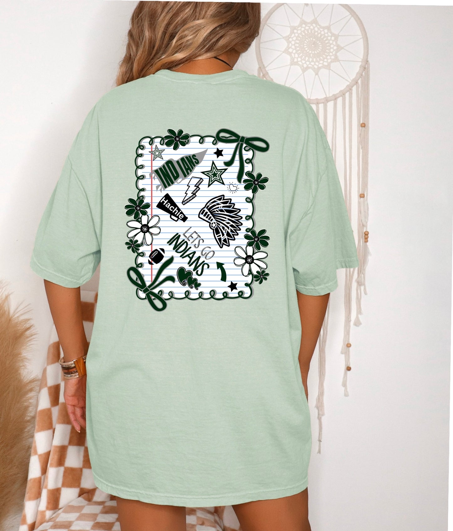 Indians Notebook  Tee.   WHS Cheer