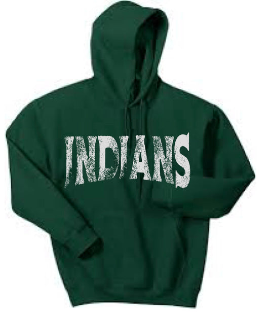 Indians Distressed Hoodie. WHS Cheer