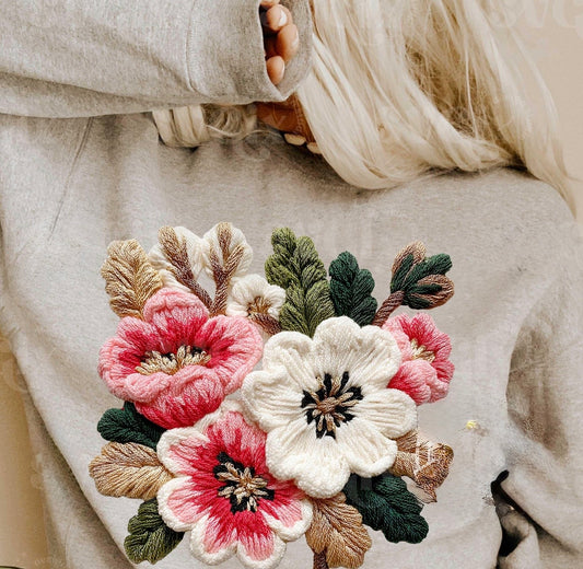 Faux yarn  floral
