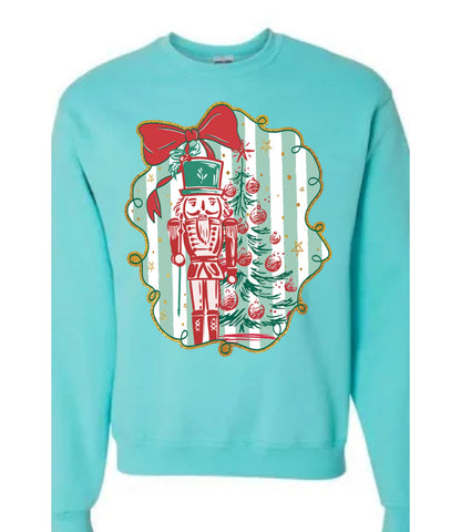 Teal and Red Nutcracker