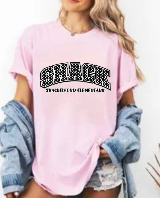 Shack Varsity Polkadot  Pink Tee