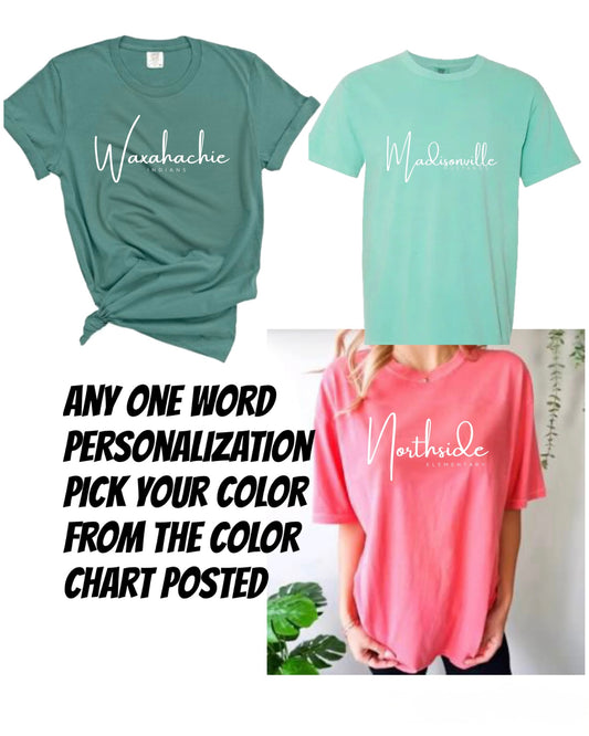 Any School Script tee