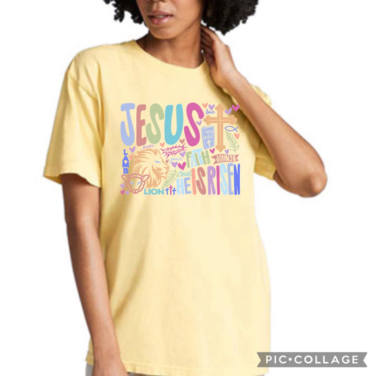 He Is Risen hand drawn Tee