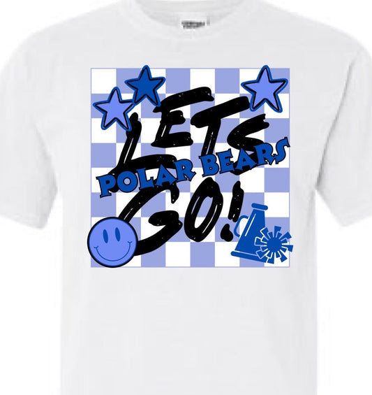 Let’s Go Polar Bears! Checkered Mascot Tee