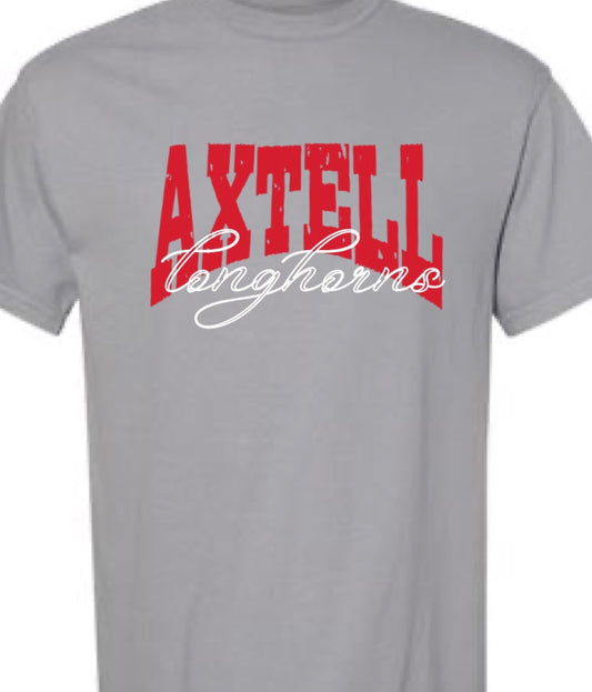 Distressed Mascot Tee - Axtell Longhorns