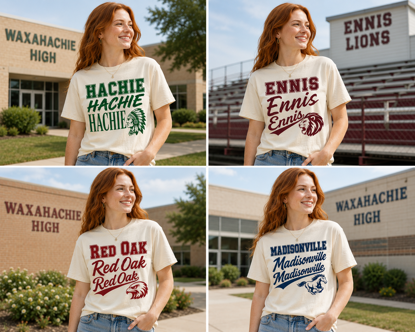 Any School Stacked Word and Mascot Tee